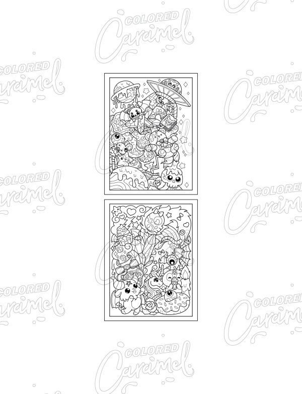 Kawaii Cute and Creepy Pastel Goth Coloring Book, Instant Download Printable PDF Colorable Pages, Fun Stress-Relief Relaxing Illustrations - Image 7